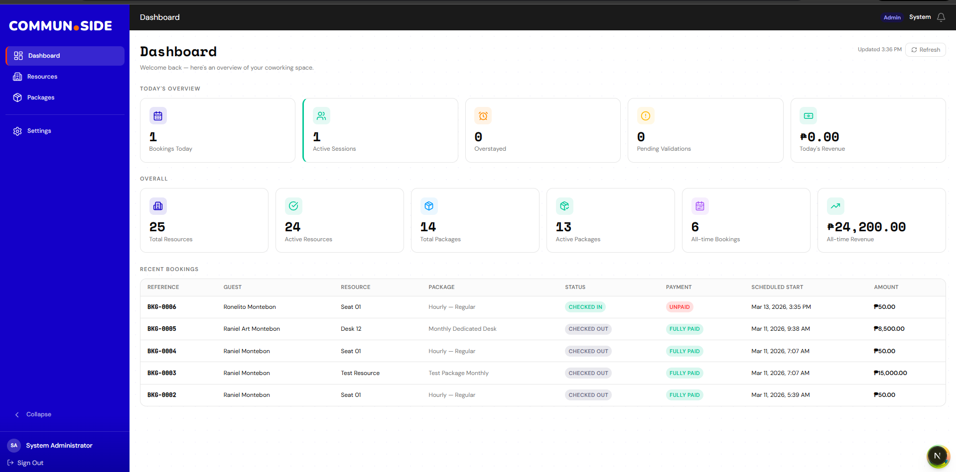 CommunSide client portal dashboard